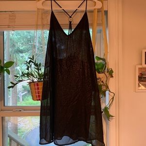 Black Shimmer Slip Dress